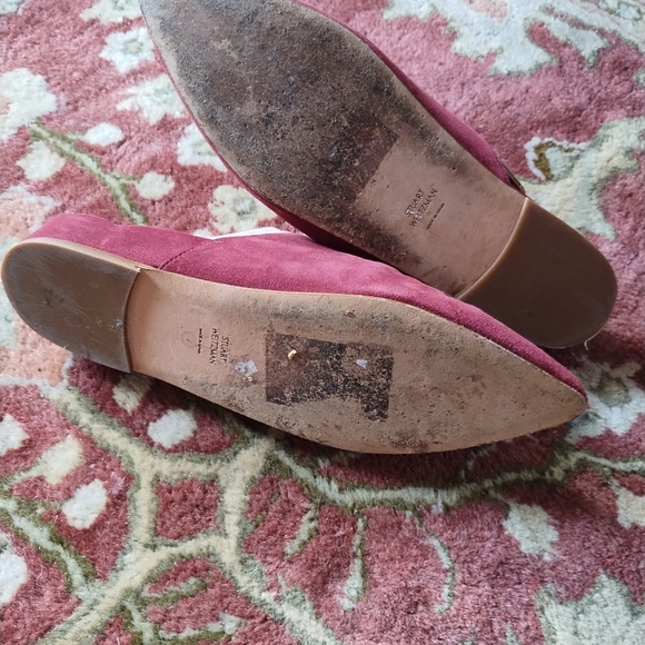 STUART WEITZMAN Burgundy Suede Flat Pointed Toe Mules 8.5 - Picture 9 of 9